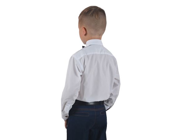 Рубашка детская на мальчика VELS 1 (04), Размер: 6, Цвет: белый с бордовой отделкой, фото 3 | Интернет-магазин Vels