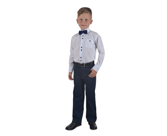 Рубашка детская на мальчика VELS 1 (05), Размер: 6, Цвет: белый с тём.син. отд., фото 4 | Интернет-магазин Vels