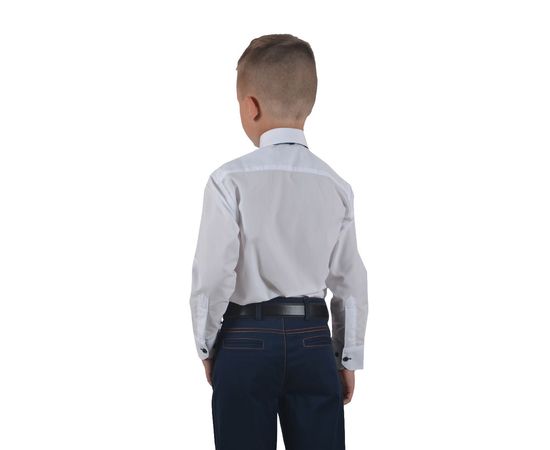 Рубашка детская на мальчика VELS 1 (05), Размер: 6, Цвет: белый с тём.син. отд., фото 3 | Интернет-магазин Vels