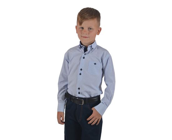 Рубашка детская на мальчика VELS 7149-1, Размер: 6, Цвет: белая в голубую клетку, фото 2 | Интернет-магазин Vels