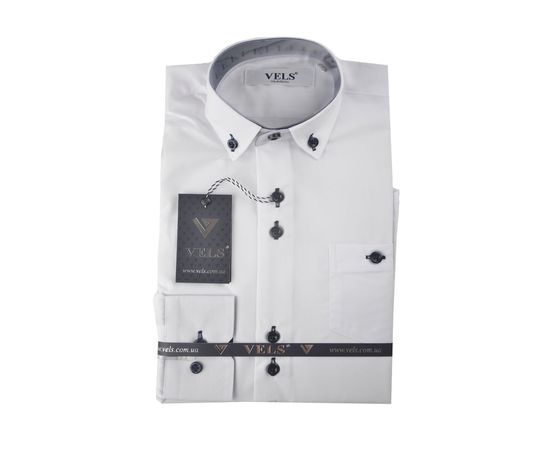 Рубашка детская на мальчика VELS 1 (05), Размер: 3, Цвет: белый с тём.син. отд. | Интернет-магазин Vels