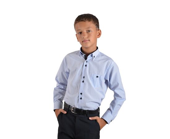 Рубашка детская на мальчика VELS 7551/1, Размер: 1, Цвет: белая в голубую клетку, фото 2 | Интернет-магазин Vels