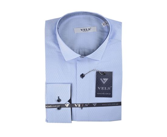 Сорочка чоловіча приталена VELS 10117/4, Розмір: S, Колір: голубой ромб | Інтернет-магазин Vels