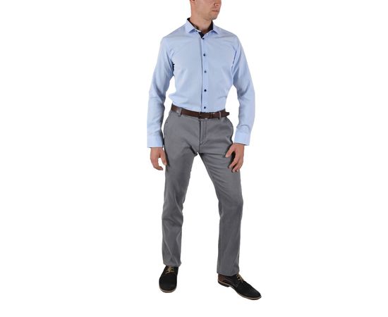 Рубашка мужская приталенная VELS 10117/4, Размер: S, Цвет: голубой ромб, фото 4 | Интернет-магазин Vels