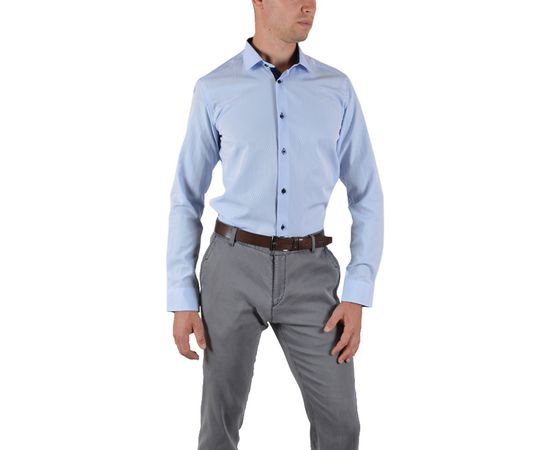 Рубашка мужская приталенная VELS 10117/4, Размер: S, Цвет: голубой ромб, фото 2 | Интернет-магазин Vels