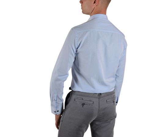 Рубашка мужская приталенная VELS 10117/4, Размер: S, Цвет: голубой ромб, фото 3 | Интернет-магазин Vels