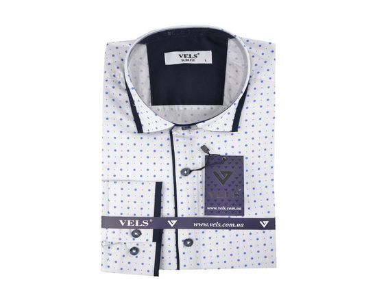Рубашка мужская приталенная VELS 110/1, Размер: XL, Цвет: белый рисунок  | Интернет-магазин Vels