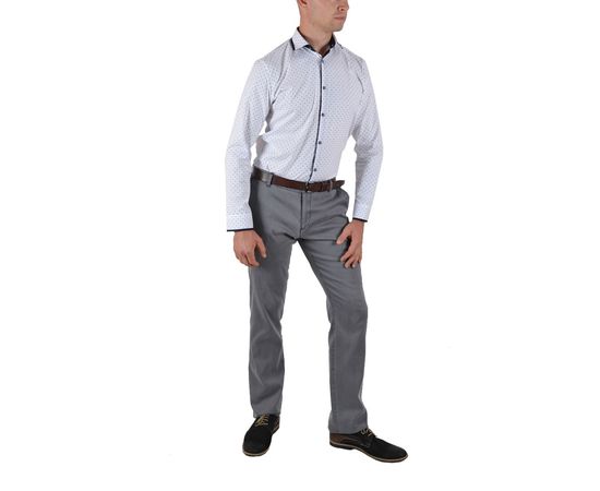 Рубашка мужская приталенная VELS 110/1, Размер: L, Цвет: белый рисунок , фото 4 | Интернет-магазин Vels