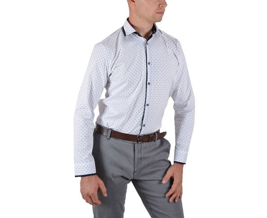 Рубашка мужская приталенная VELS 110/1, Размер: L, Цвет: белый рисунок , фото 2 | Интернет-магазин Vels