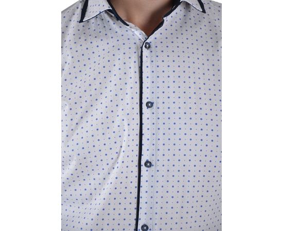 Рубашка мужская приталенная VELS 110/1, Размер: L, Цвет: белый рисунок , фото 5 | Интернет-магазин Vels