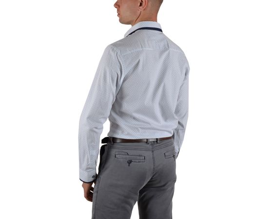 Рубашка мужская приталенная VELS 115/1, Размер: M, Цвет: белый рисунок , фото 3 | Интернет-магазин Vels