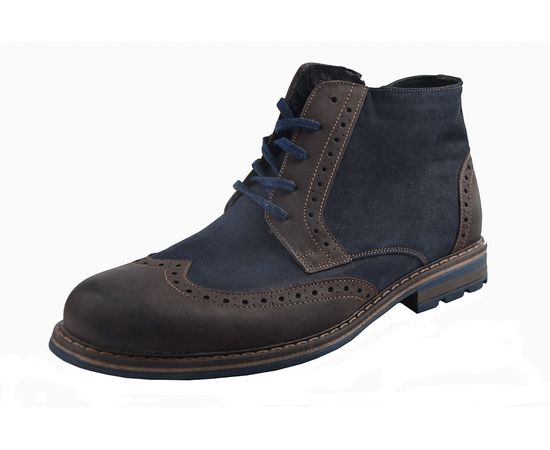 Ботинки мужские зимние Vels В-2279, Размер: 43, Цвет: темно синий с коричневым | Интернет-магазин Vels