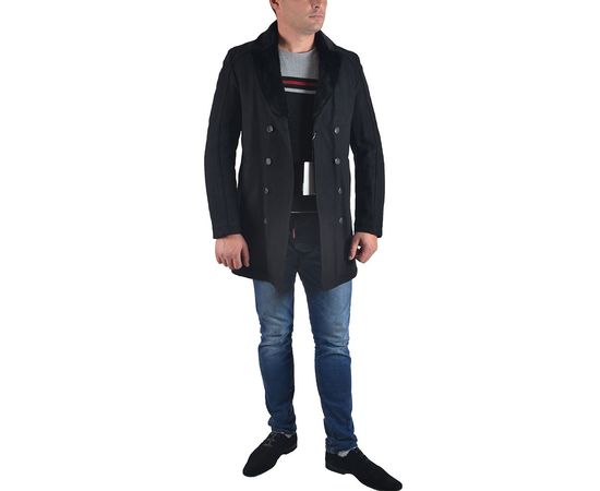 Полупальто мужское Lozenge 1040 (01), Размер: 48, Цвет: чёрный, фото 3 | Интернет-магазин Vels