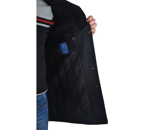 Полупальто мужское Lozenge 1040 (01), Размер: 48, Цвет: чёрный, фото 4 | Интернет-магазин Vels