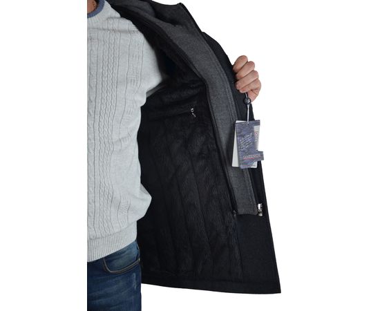 Полупальто мужское Lozenge 532, Размер: 58, Цвет: чёрный, фото 4 | Интернет-магазин Vels