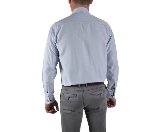 Рубашка мужская классическая VELS 16079-3, Размер: M, Цвет: голубой узор, фото 3 | Интернет-магазин Vels