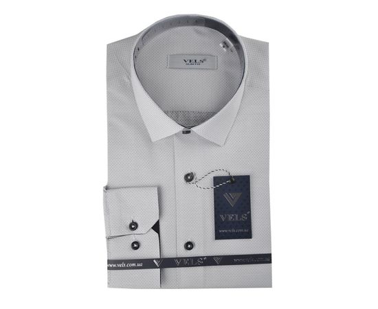Рубашка мужская приталенная VELS 16005-1, Размер: M, Цвет: белая в точку | Интернет-магазин Vels