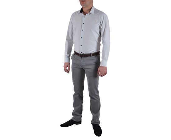 Рубашка мужская приталенная VELS 16005-1, Размер: M, Цвет: белая в точку, фото 4 | Интернет-магазин Vels