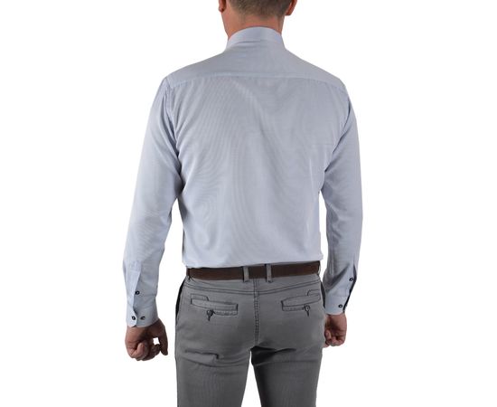 Рубашка мужская приталенная VELS 16009-2, Размер: M, Цвет: голубая в клетку, фото 3 | Интернет-магазин Vels