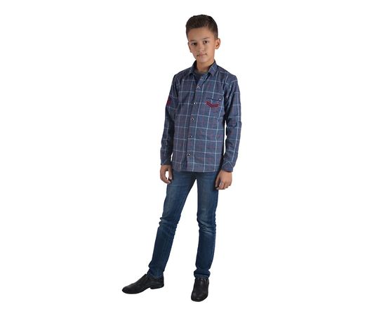 Сорочка дитяча, утеплена Vels 5076 (01), Розмір: 116/6, Колір: темно синий клетка, фото 3 | Інтернет-магазин Vels