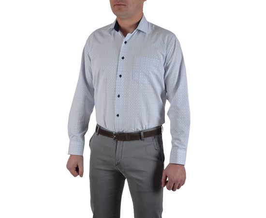 Сорочка чоловіча класична VELS 6452-1, Розмір: M, Колір: голубая в клетку, фото 2 | Інтернет-магазин Vels