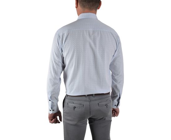 Сорочка чоловіча класична VELS 6452-1, Розмір: M, Колір: голубая в клетку, фото 3 | Інтернет-магазин Vels