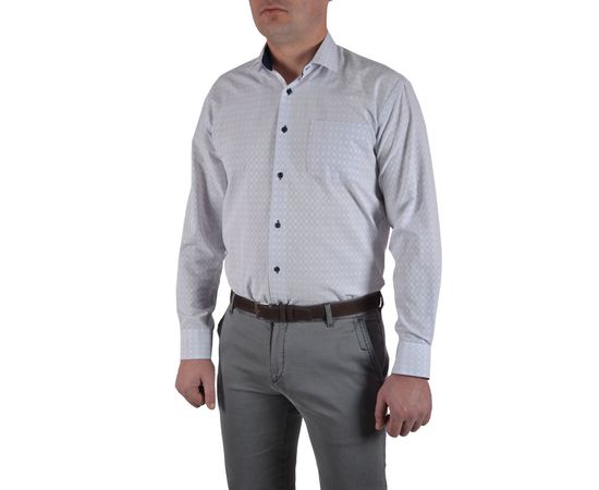 Рубашка мужская классическая VELS 6452-2, Размер: M, Цвет: сиреневая клетка, фото 2 | Интернет-магазин Vels