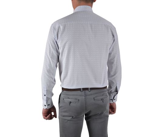 Рубашка мужская классическая VELS 6452-2, Размер: M, Цвет: сиреневая клетка, фото 3 | Интернет-магазин Vels