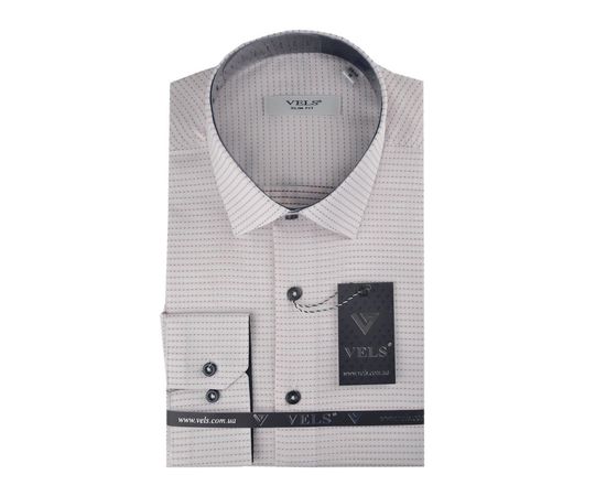 Рубашка мужская приталенная VELS 5031-5, Размер: M, Цвет: белая в красную точку | Интернет-магазин Vels