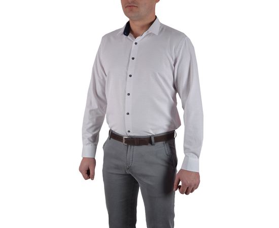 Рубашка мужская приталенная VELS 5031-5, Размер: M, Цвет: белая в красную точку, фото 2 | Интернет-магазин Vels