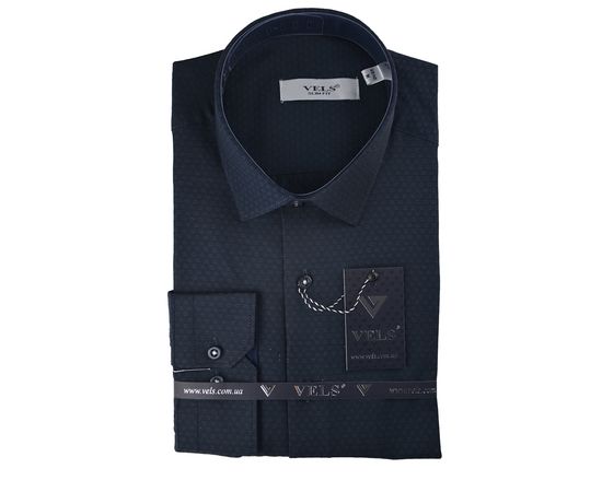 Сорочка чоловіча приталена VELS 030, Розмір: M, Колір: темно синий; текстура | Інтернет-магазин Vels
