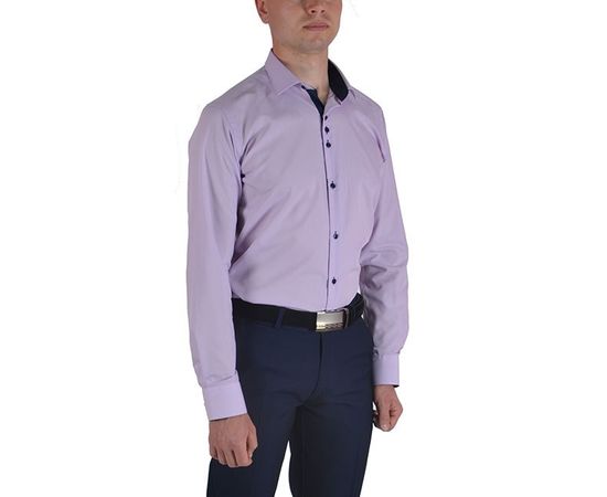 Рубашка мужская приталенная VELS 225, Размер: S, Цвет: сиреневый отделка, фото 2 | Интернет-магазин Vels