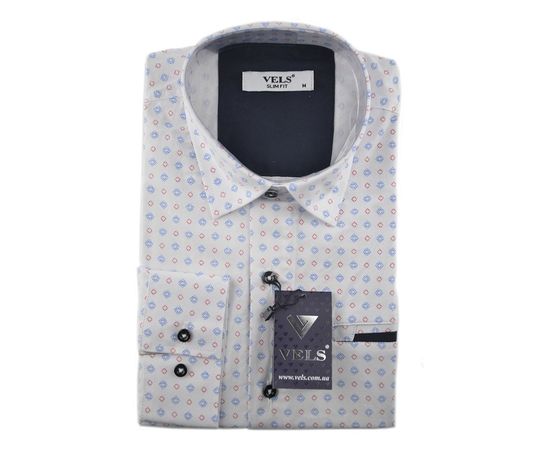 Сорочка чоловіча приталена VELS 130/3, Розмір: 2XL, Колір: белый рисунок  | Інтернет-магазин Vels