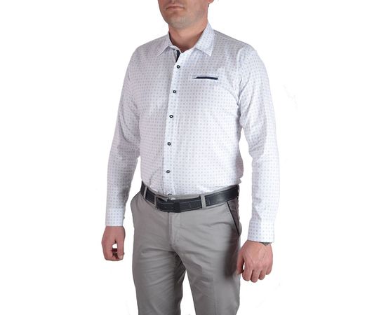 Сорочка чоловіча приталена VELS 130/3, Розмір: L, Колір: белый рисунок , фото 2 | Інтернет-магазин Vels