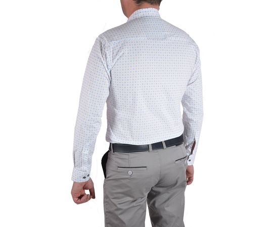 Сорочка чоловіча приталена VELS 130/3, Розмір: L, Колір: белый рисунок , фото 3 | Інтернет-магазин Vels