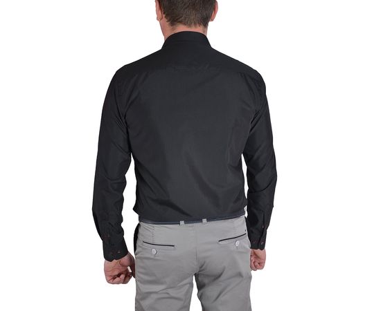 Рубашка мужская приталенная VELS 21 отд., Размер: M, Цвет: чёрный с бордовой отделкой, фото 3 | Интернет-магазин Vels