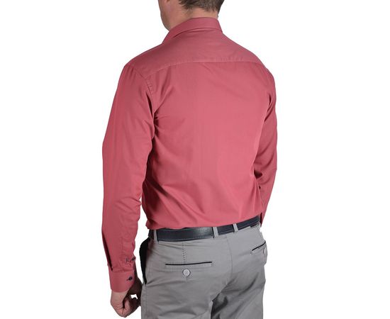 Рубашка мужская приталенная VELS 125, Размер: M, Цвет: бордо с т.син. отделкой, фото 3 | Интернет-магазин Vels