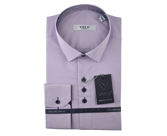 Рубашка мужская приталенная VELS 225, Размер: M, Цвет: сиреневый отделка | Интернет-магазин Vels