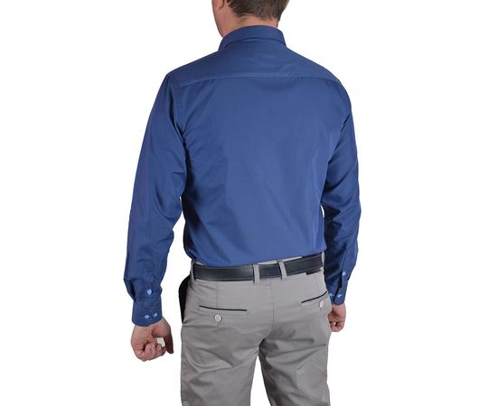Рубашка мужская приталенная VELS 227, Размер: L, Цвет: синий отделка, фото 3 | Интернет-магазин Vels