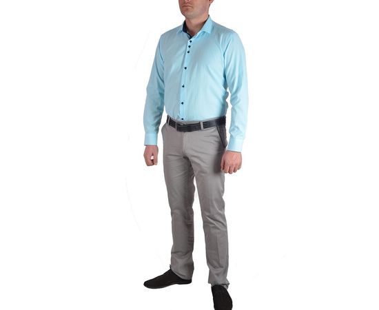 Сорочка чоловіча приталена VELS 9069-21, Розмір: M, Колір: бирюза рисунок, фото 4 | Інтернет-магазин Vels