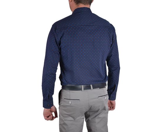 Рубашка мужская приталенная VELS 130/1, Размер: M, Цвет: темно синий рисунок, фото 3 | Интернет-магазин Vels