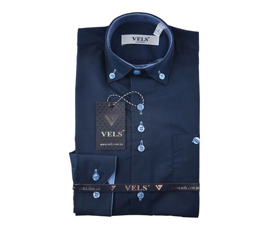 Сорочка дитяча на хлопчика VELS 227, Розмір: 4, Колір: темно-синий | Інтернет-магазин Vels