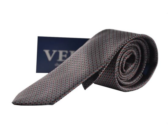 Краватка чоловіча кольорова Quesste 49, Розмір: 0, Колір: серый с красным рис | Інтернет-магазин Vels