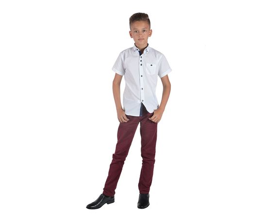 Рубашка детская на мальчика VELS 1 (04) к/р, Размер: 7, Цвет: белый с тём.син. отд., фото 5 | Интернет-магазин Vels