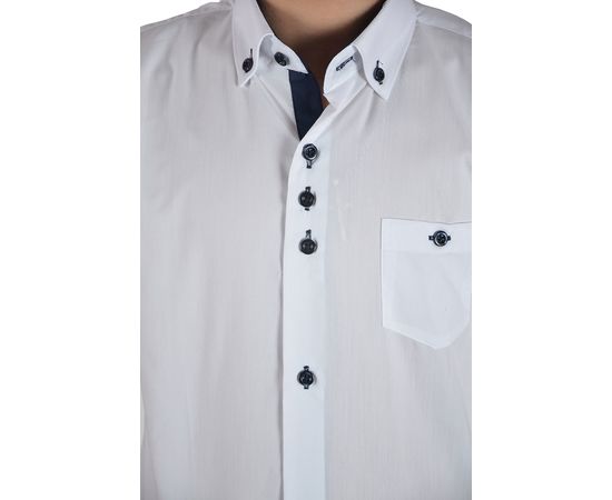 Рубашка детская на мальчика VELS 1 (04) к/р, Размер: 7, Цвет: белый с тём.син. отд., фото 4 | Интернет-магазин Vels