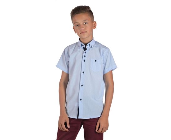 Рубашка детская на мальчика VELS 7149-1 к/р, Размер: 1, Цвет: белая в голубую клетку, фото 2 | Интернет-магазин Vels