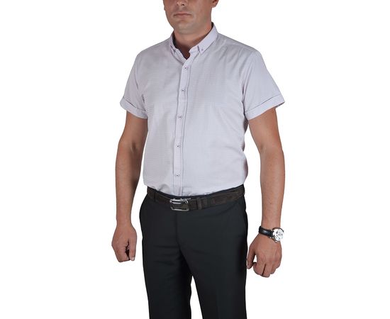 Рубашка мужская приталенная Zermon 1 к/р, Размер: S, Цвет: светло-розовый, фото 2 | Интернет-магазин Vels