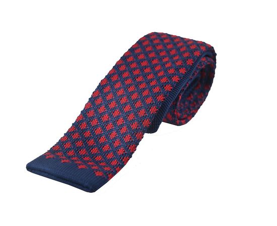 Краватка чоловіча в'язана Quesste 02, Колір: сине-красная узор | Інтернет-магазин Vels