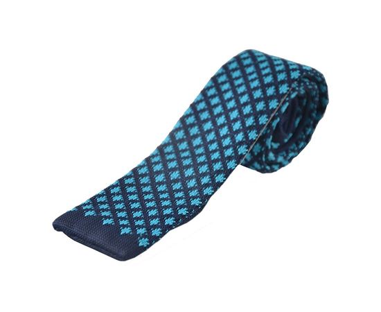 Краватка чоловіча в'язана Quesste 03, Колір: сине-голубой узор | Інтернет-магазин Vels