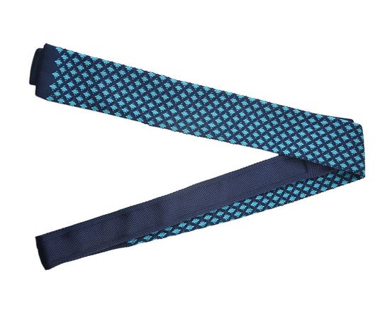 Галстук мужской вязаный Quesste 03, Цвет: сине-голубой узор, фото 2 | Интернет-магазин Vels